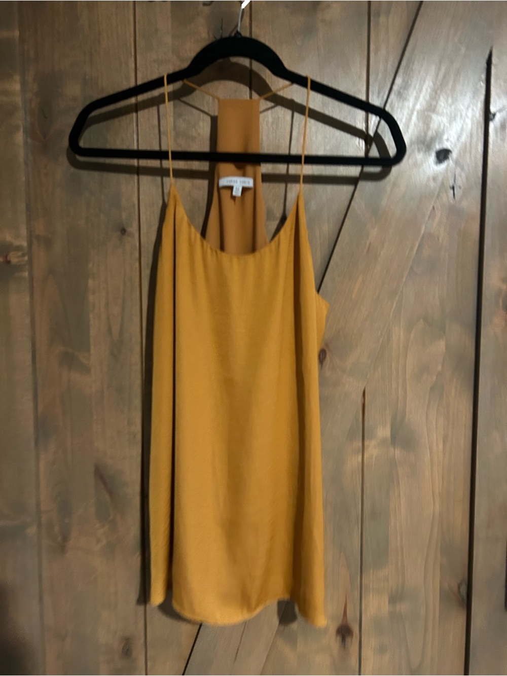 Naked Zebra Mustard Satin Slip Tank